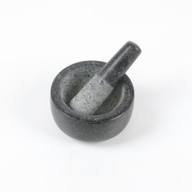 HAWOK Mini Mortar and Pestle Dia. 3.7 inch Set Black
