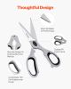 Kitchen Scissors 2 Pack Stainless Steel Kitchen Cooking Shears Cyan+Grey