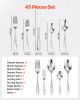 45-Piece Silverware Set Stainless Steel Cutlery Flatware Utensil Kitchen for 8