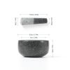 HAWOK Mini Mortar and Pestle Dia. 3.7 inch Set Black